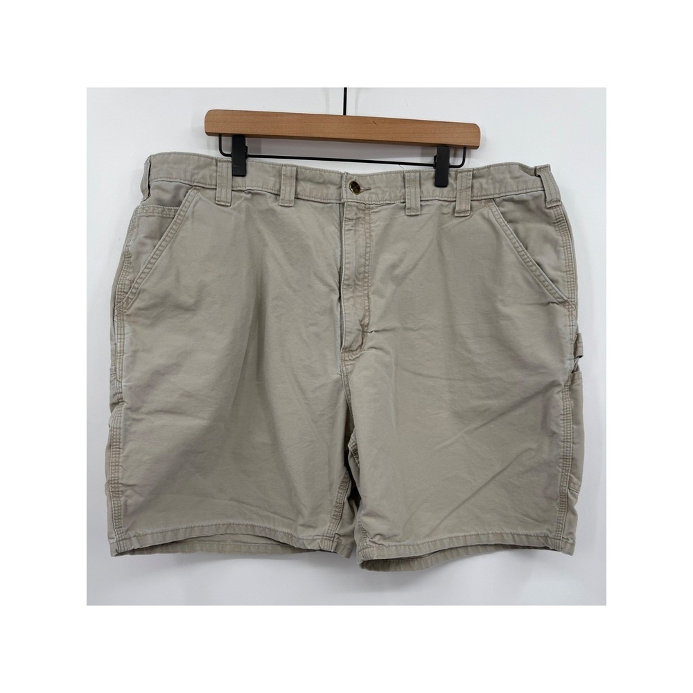 Carhartt Shorts Mens 44 Beige Canvas Carpenter Workwear Utility Distressed B114